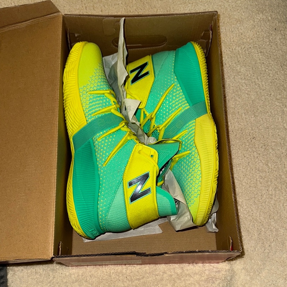 New Balance OMN1S Green Yellow Mesh Basketball Sneakers